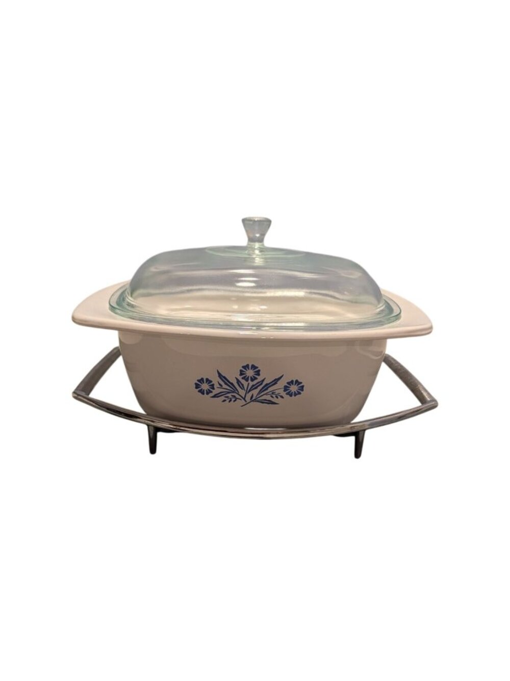 Corningware Blue Cornflower 5 Qt Dutch Oven P-34-B Pyrex Glass Lid
